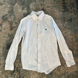 Brooks Brothers Classic White Dress Shirt with Logo